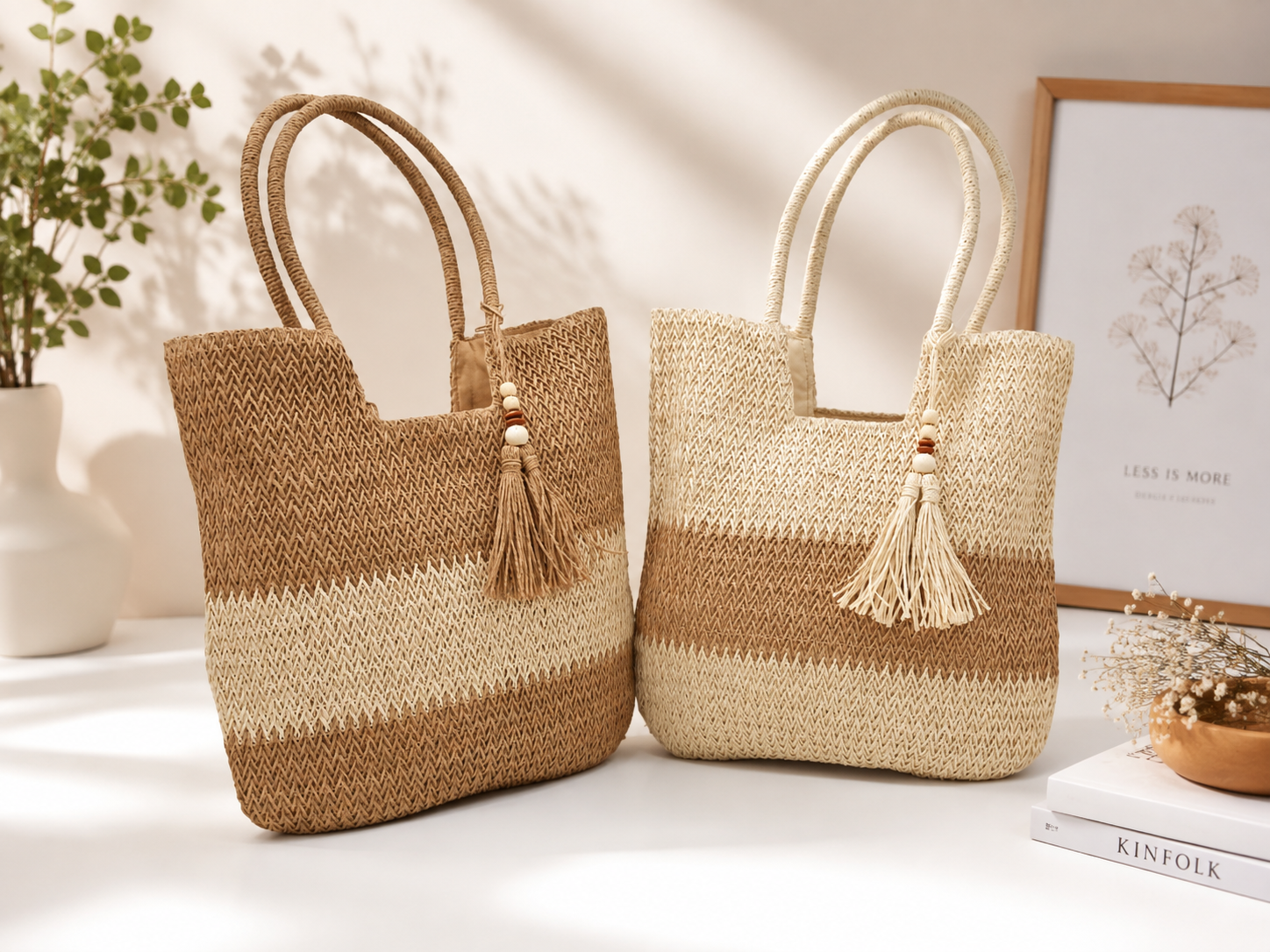 New Imported Woven Tote Bags