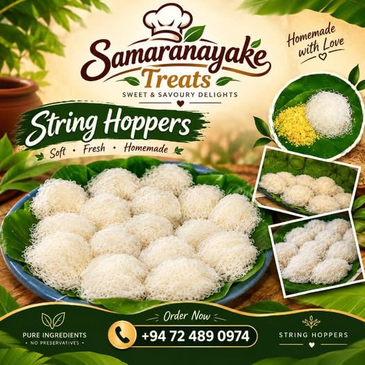 Samaranayake Treats | රසවත් ඉඳිආප්ප සහ විවිධ රසකැවිලි ඇතුළු ආහාර වර්ග ආදරයෙන් සහ පිරිසිදුව ඔබ වෙත ගෙන එන්නෙමු.